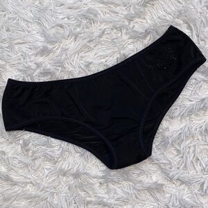 Victoria’s Secret SLT Black Bikini Briefs with Subtle Heart Detail